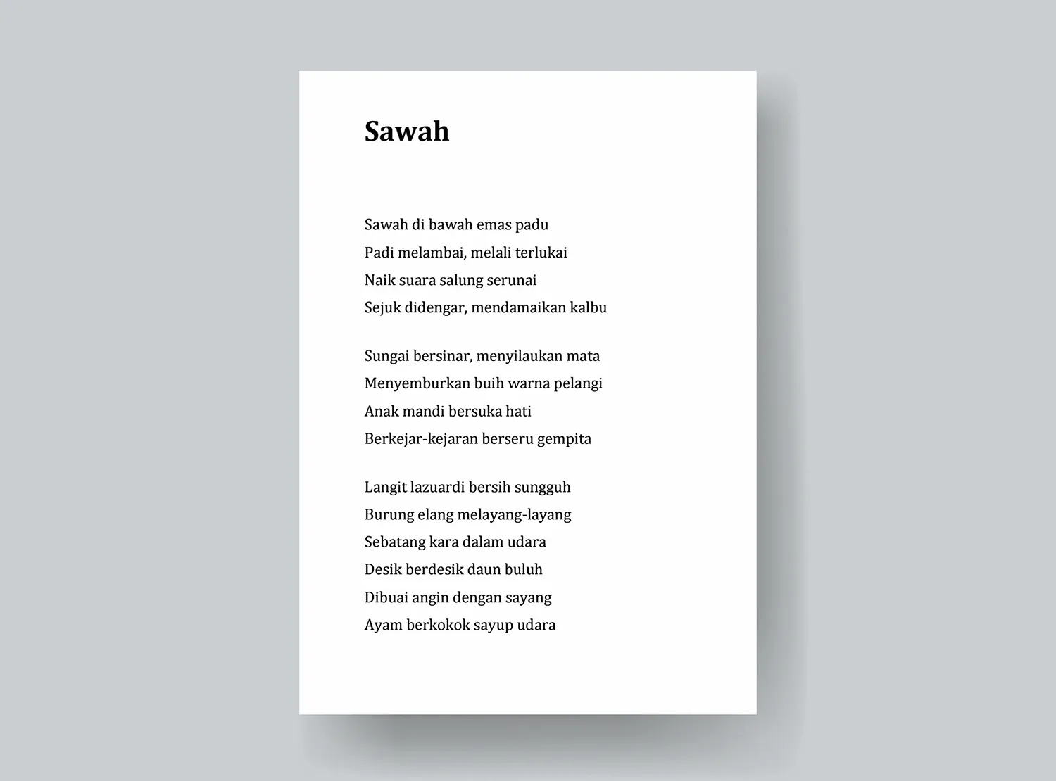 3. Puisi Alam Tentang Sawah