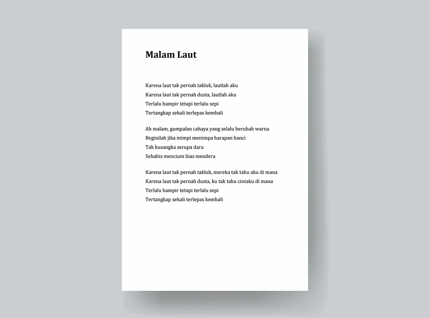 4. Contoh Puisi Tentang Alam - Malam Laut