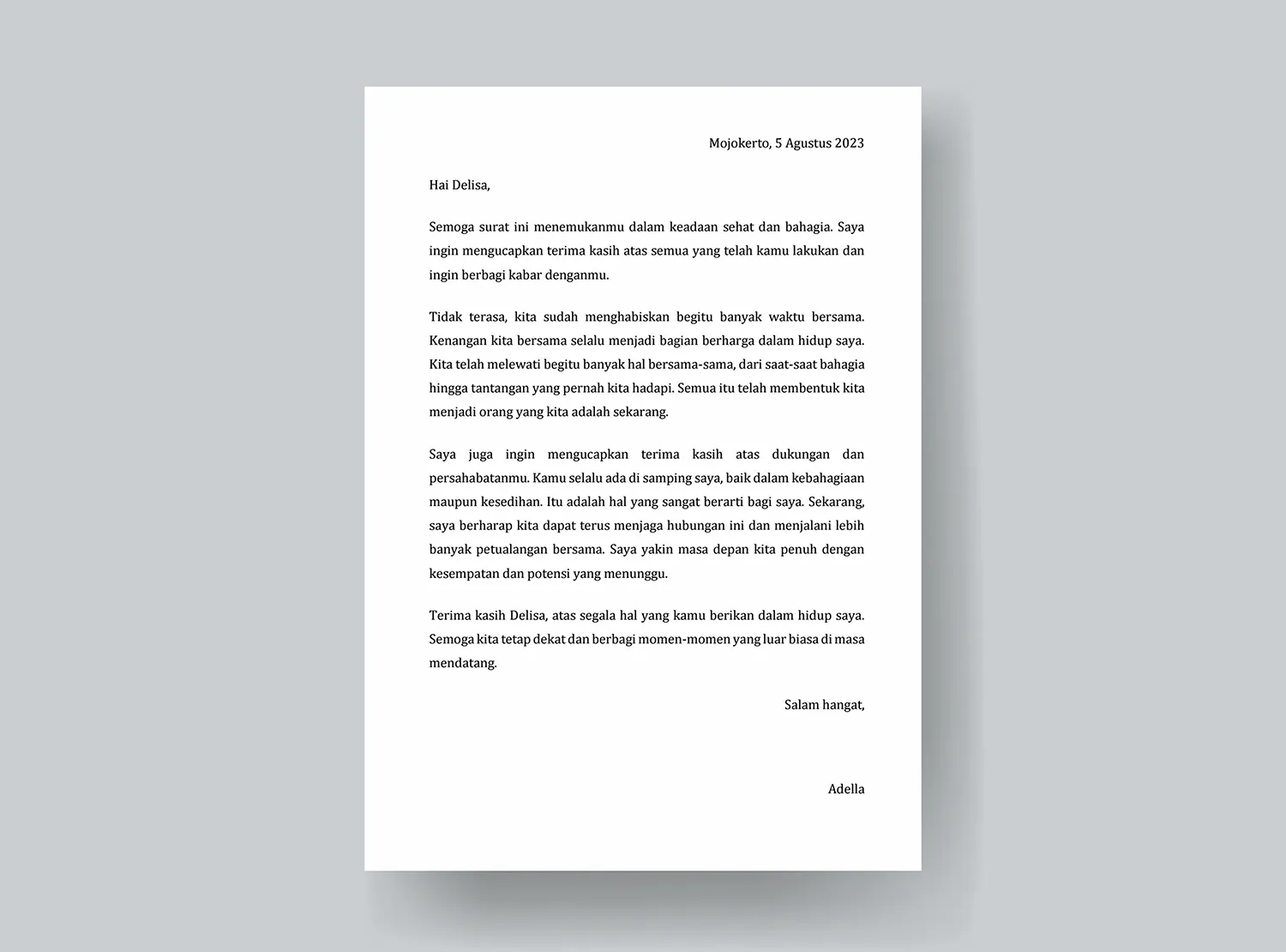 4. Contoh Surat Undangan Pribadi