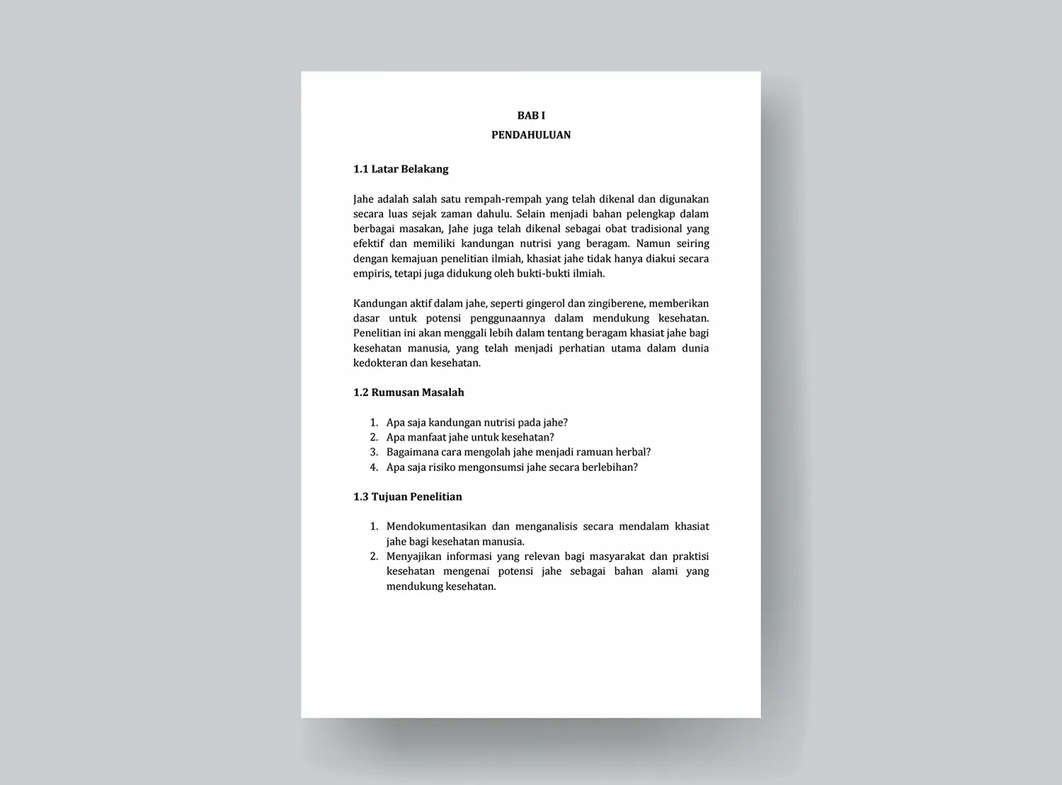 4. Makalah Penelitian Tentang Manfaat Jahe