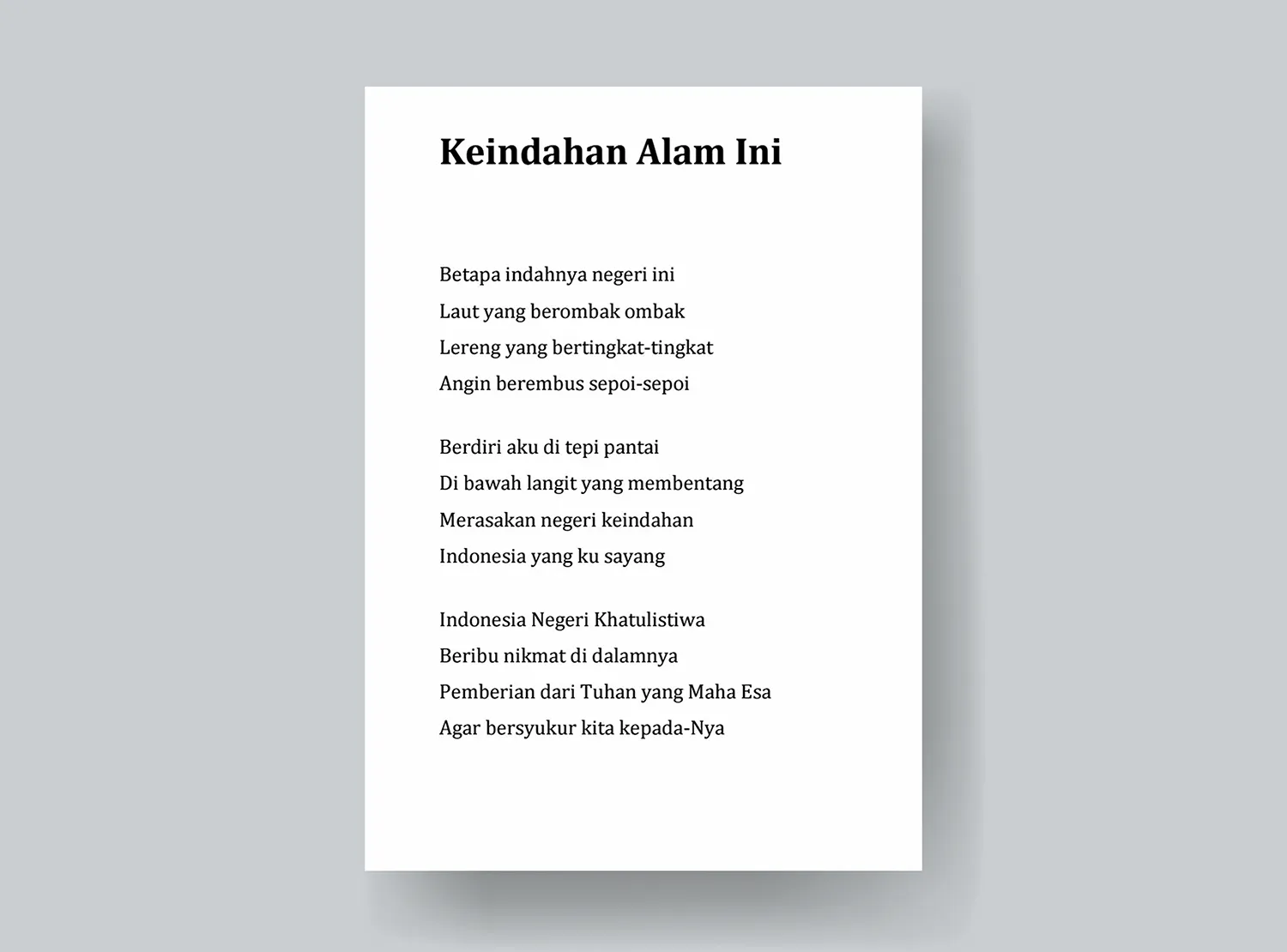 4. Puisi Keindahan Alam Ini