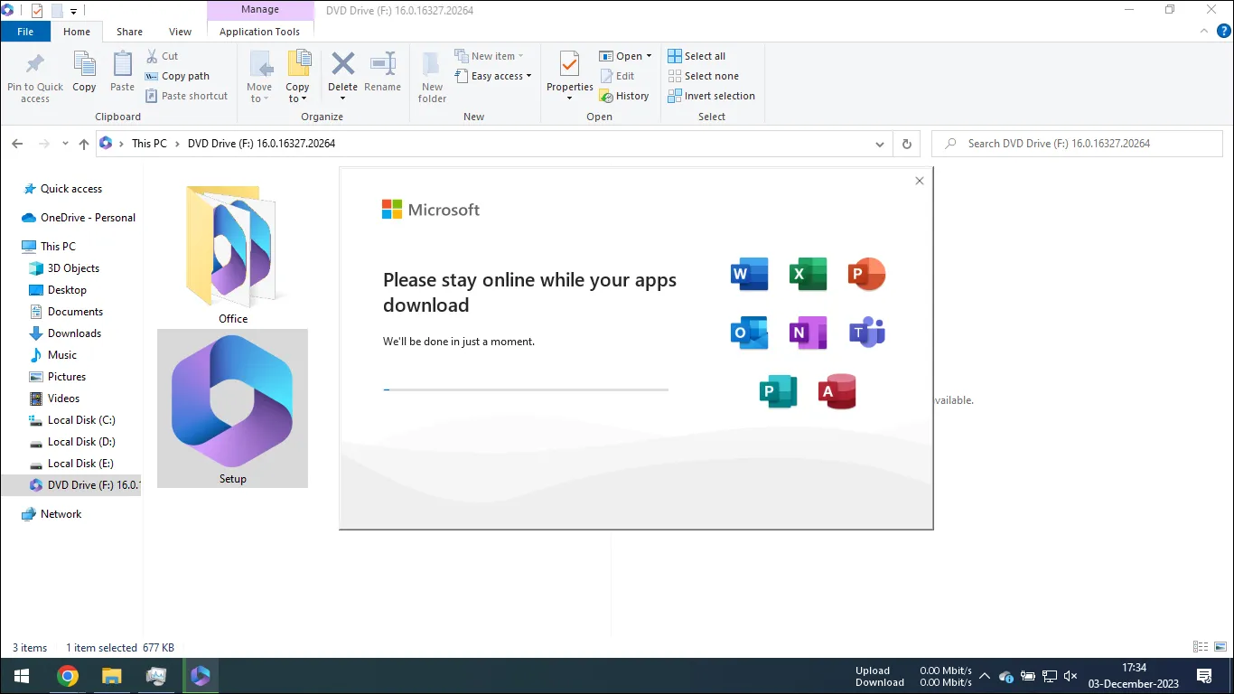 5. Proses instalasi Microsoft Office 2021