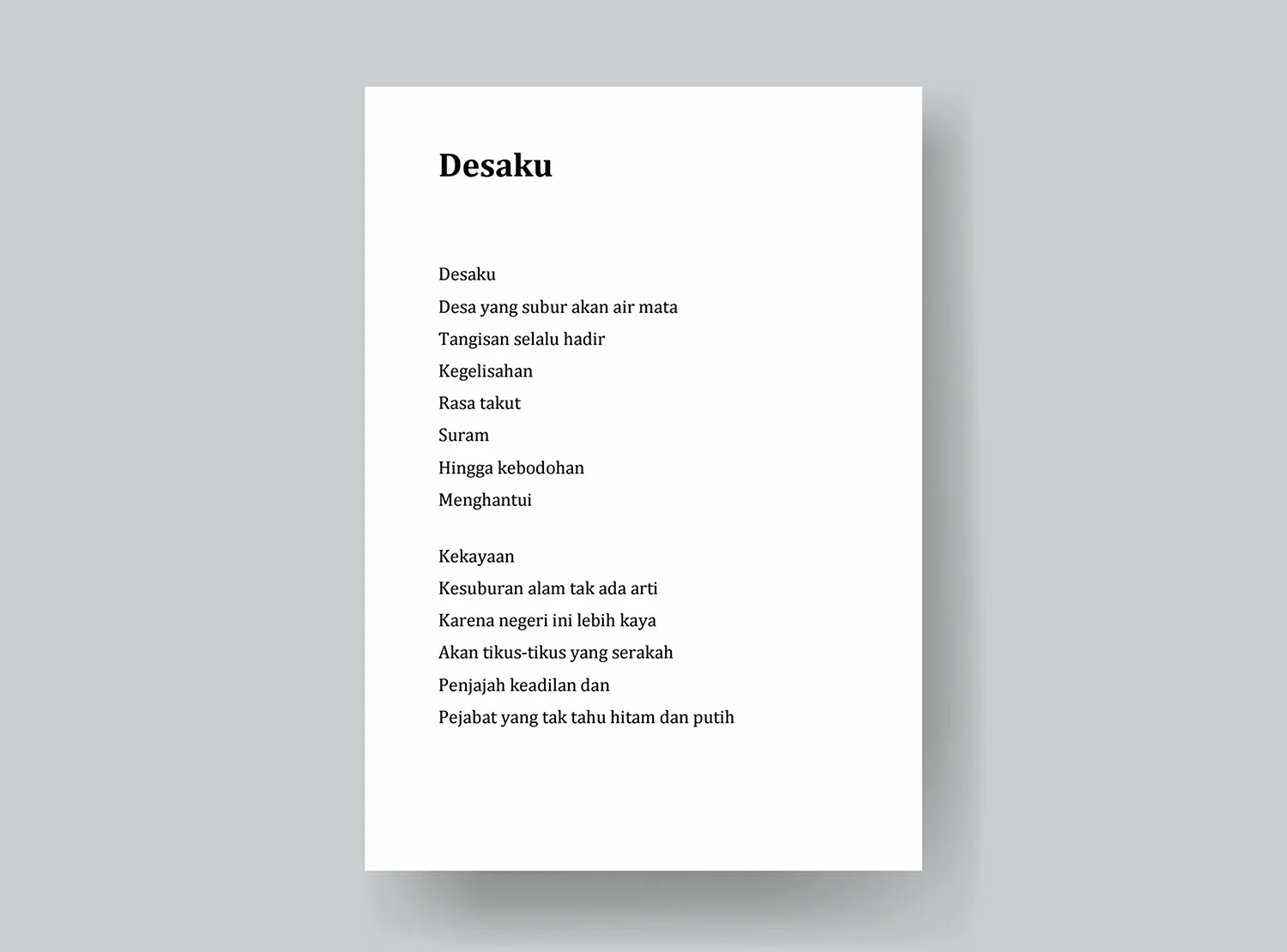 9. Contoh Puisi Tema Bebas - Desaku