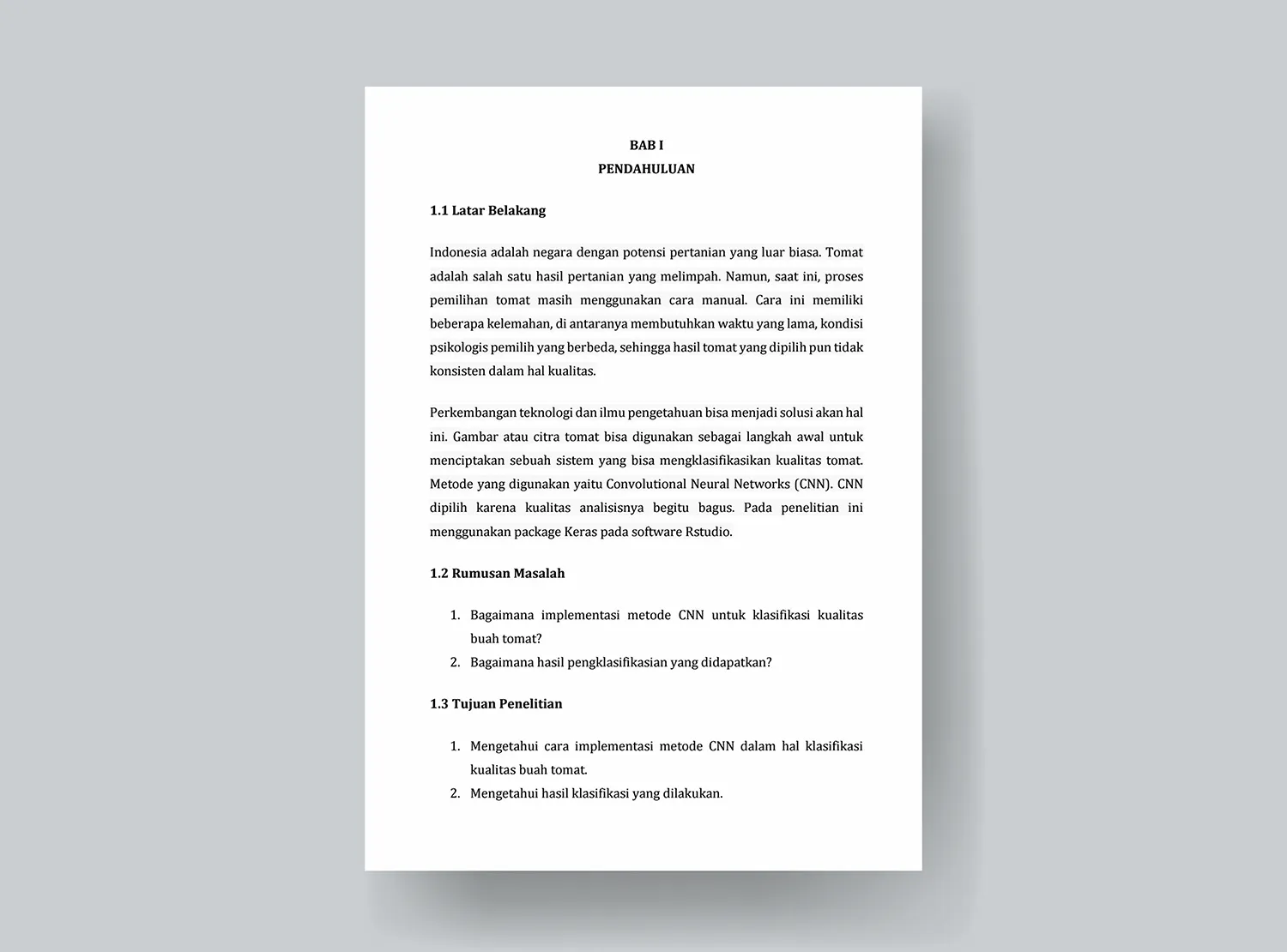 Contoh Makalah Penelitian Singkat