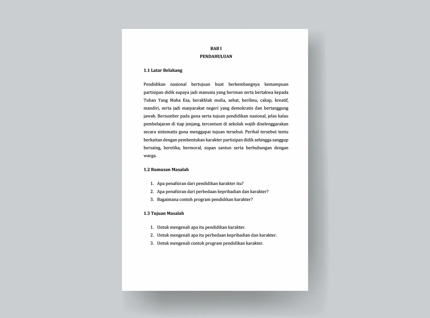 Contoh Makalah Tentang Pendidikan