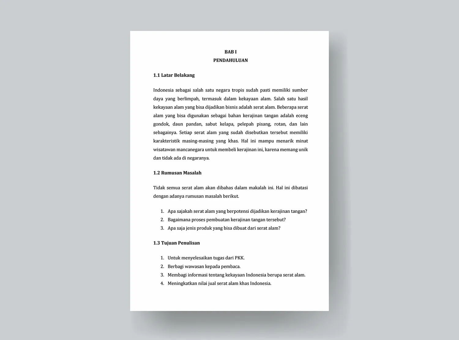 Contoh Makalah Tentang Usaha