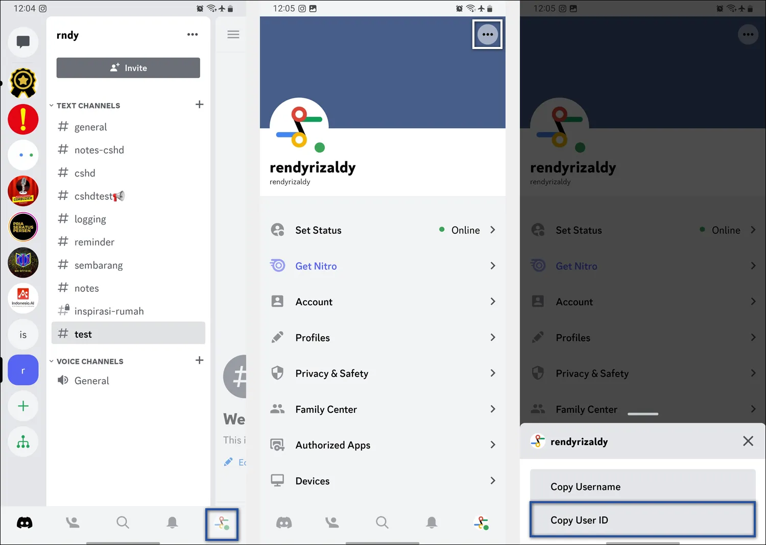 Copy User ID Discord HP
