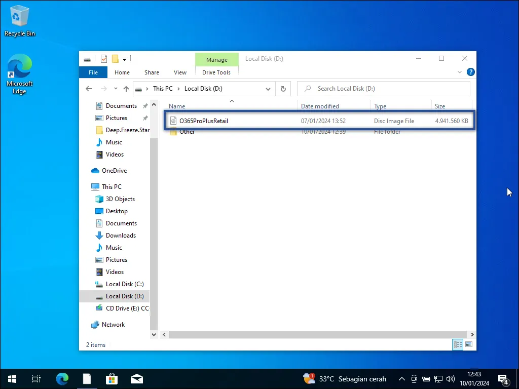 1. Buka file installer Microsoft 365