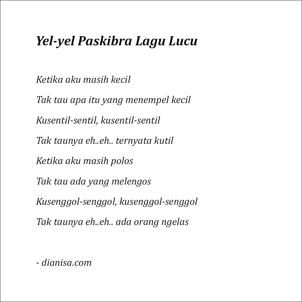 12. Yel-Yel Paskibraka - Lagu Lucu