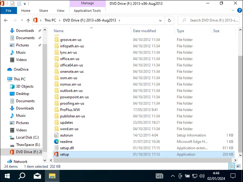 2-3. Hasil mounting installer Microsoft Office 2013