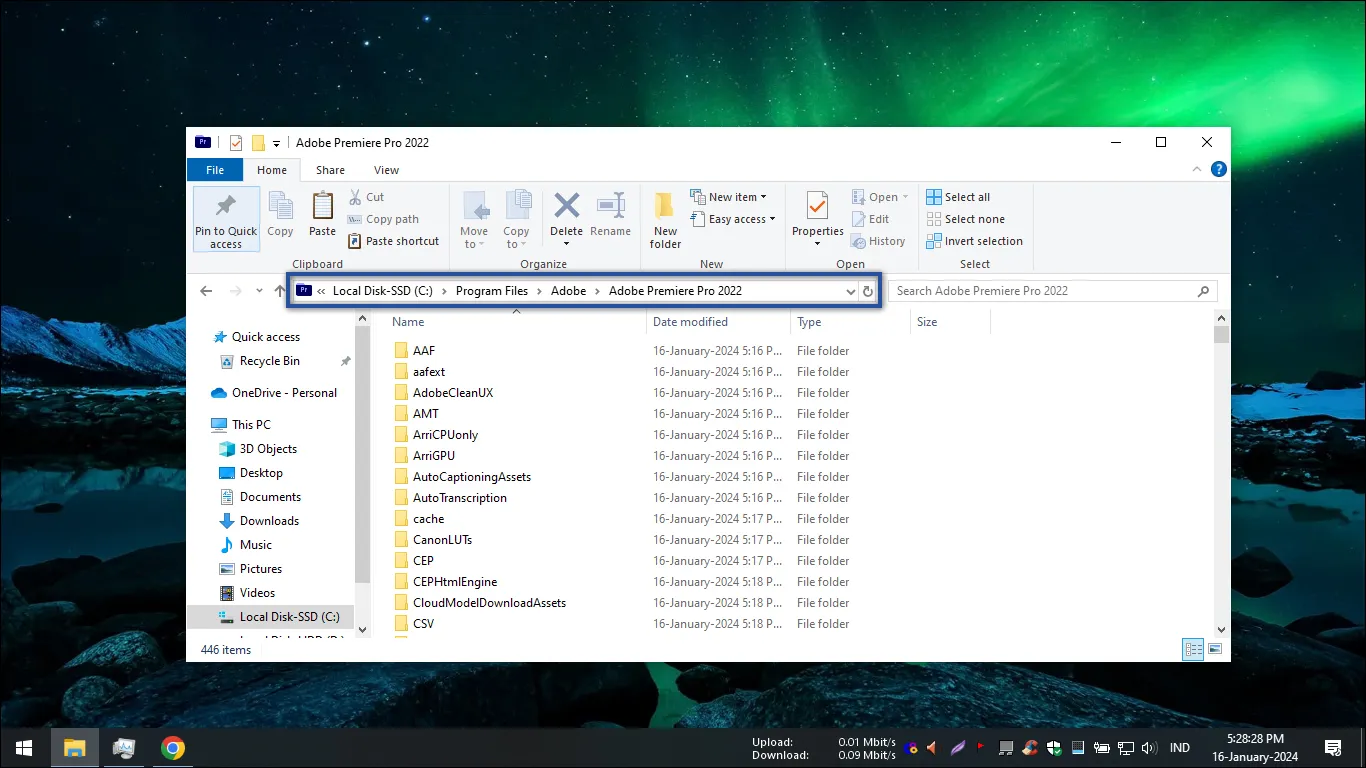 2. Folder sistem Adobe Premiere Pro CC 2022