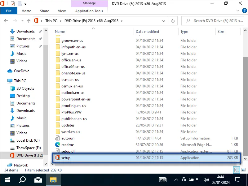 3-1. Klik Setup installer Microsoft Office 2013