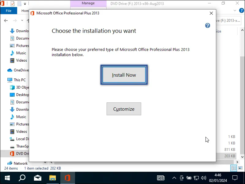 3-3. Tombol Install Microsoft Office 2013