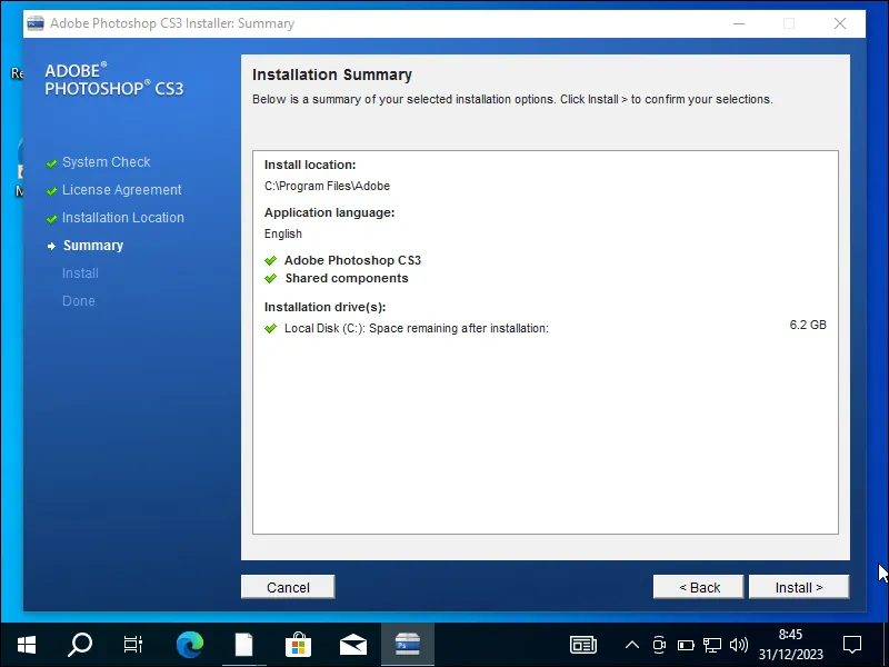 3-4. Instalasi Adobe Photoshop CS3 dimulai