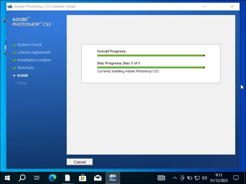 3-5. Proses instalasi Adobe Photoshop CS3
