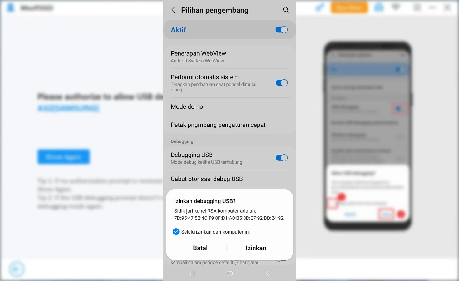 4-1. Perizinan Debugging USB Android ke MocPOGO