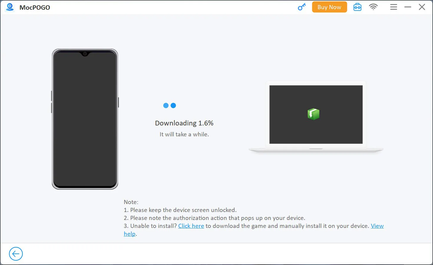 4-2. Menunggu proses download data MocPOGO