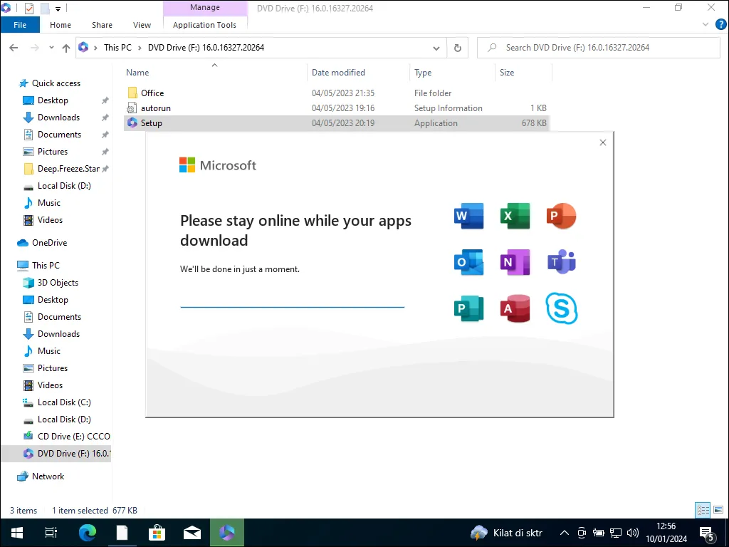 5. Proses instalasi Microsoft 365
