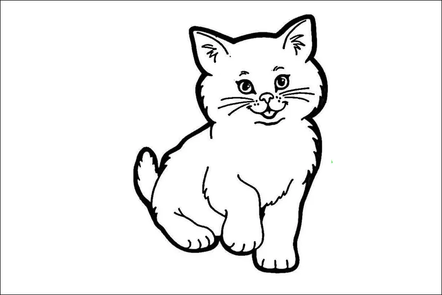 Gambar 01. Mewarnai Kucing Peliharaan yang Lucu