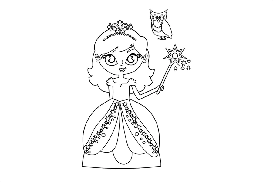 Gambar 03. Mewarnai Putri Cantik dengan Tongkat Ajaibnya