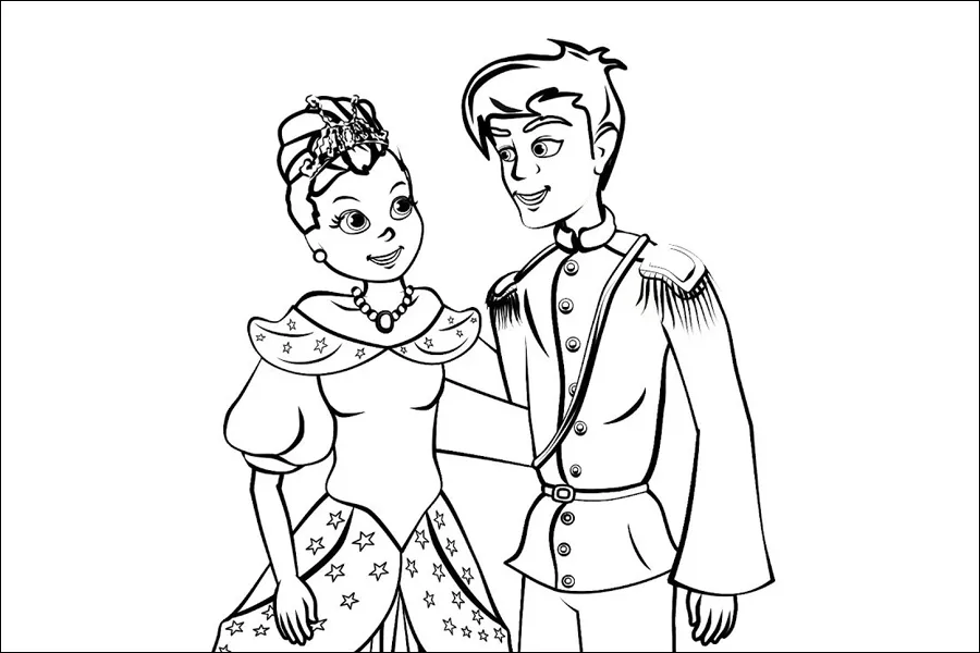 Gambar 05. Mewarnai Cinderella dan sang Pangeran