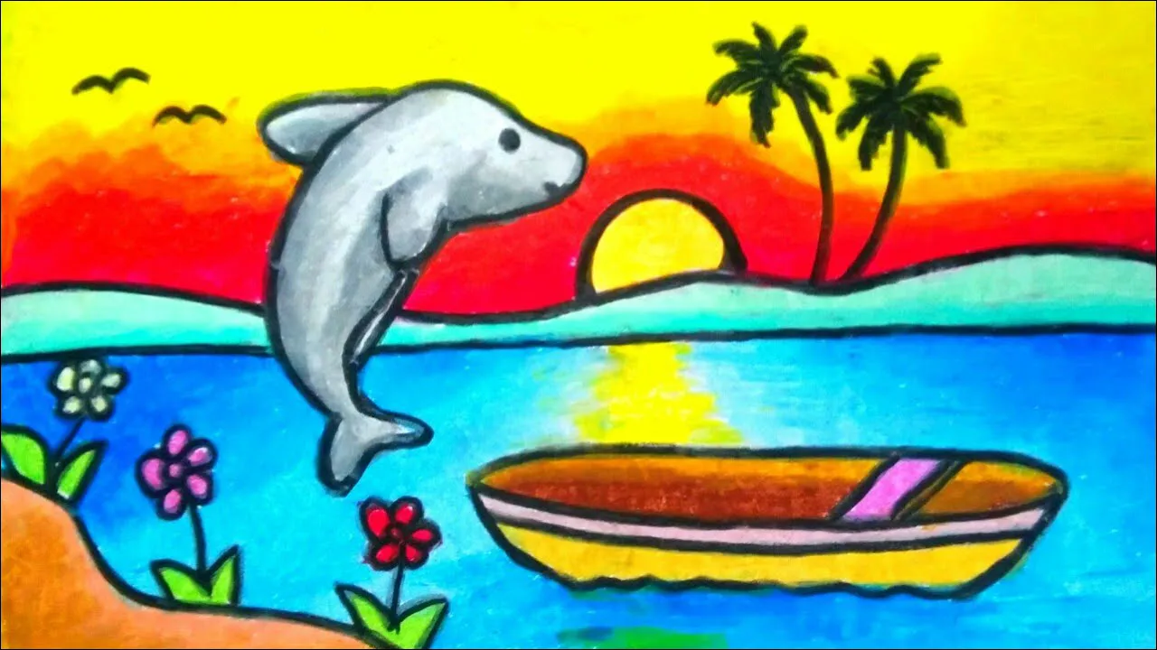 Gambar 06. Gambar Lumba-lumba di Pantai