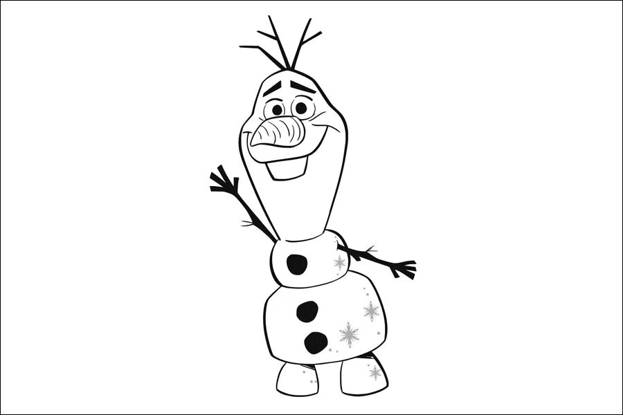 Gambar 10. Mewarnai Olaf dari Frozen