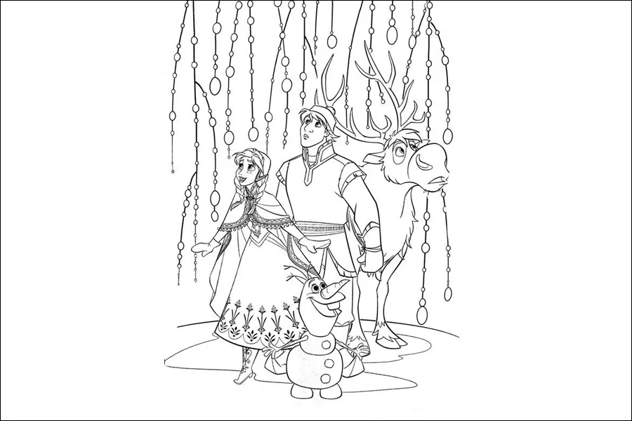 Gambar 11. Mewarnai Gambar Frozen Ana dan Teman-temannya