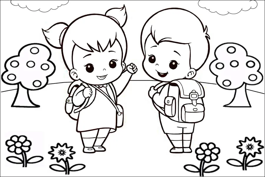 Gambar 12. Mewarnai Anak-anak Sekolah di Taman