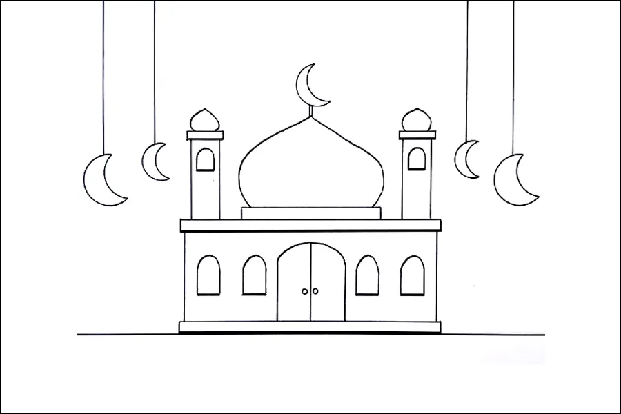 Gambar 14. Masjid Indah dengan Hiasan Bulan Sabit