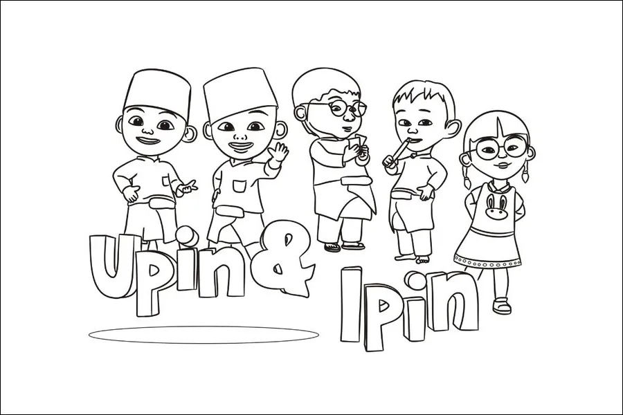 Gambar 15. Mewarnai Karakter-karakter Kartun Upin dan Ipin