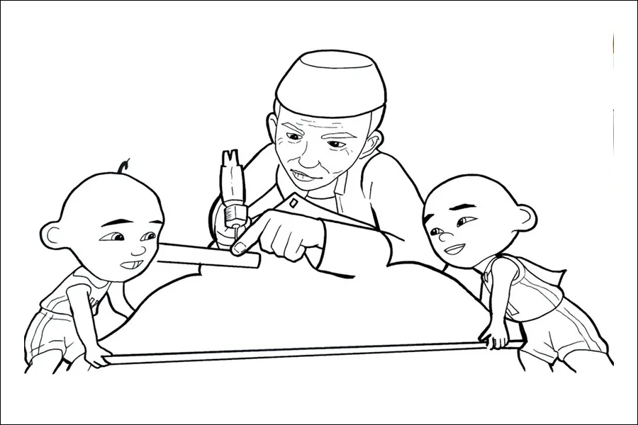 Gambar 16. Mewarnai Upin, Ipin, dan Tok Dalang