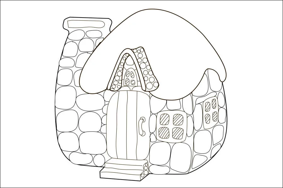 Gambar 18. Mewarnai Rumah Batu yang Minimalis