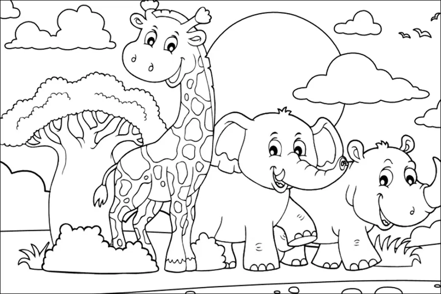 Gambar 21. Mewarnai Hewan-hewan Hutan