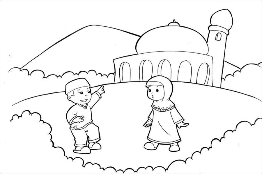 Gambar 22. Masjid dan Anak-anak di atas Bukit