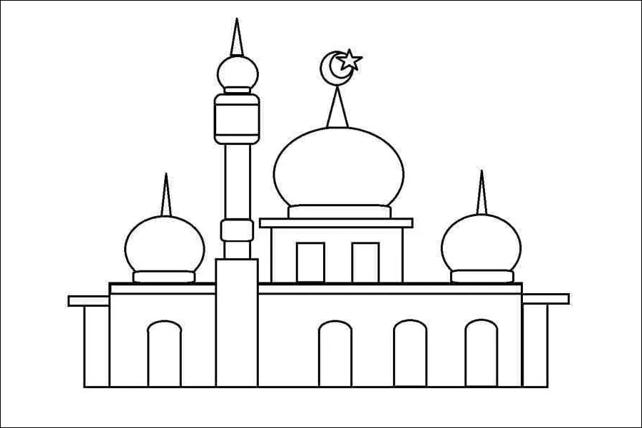 Gambar 25. Mewarnai Gambar Masjid Sederhana