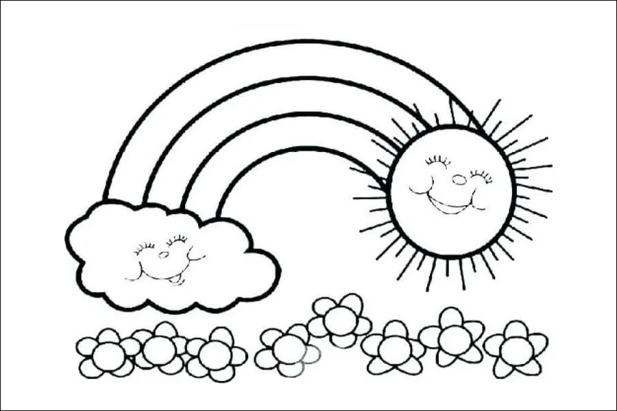 Gambar 26. Mewarnai Matahari, Awan dan Pelangi