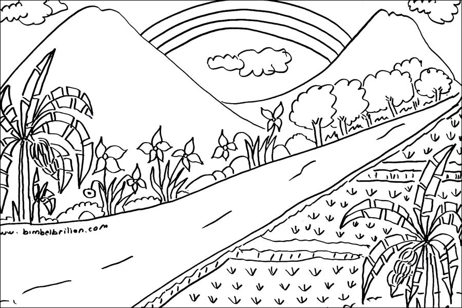 Gambar 28. Mewarnai Pesona Pedesaan di Pagi Hari