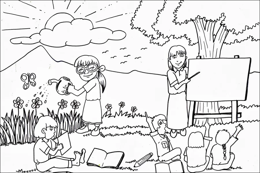 Gambar 30. Mewarnai Kegiatan Belajar Mengajar di Luar Kelas