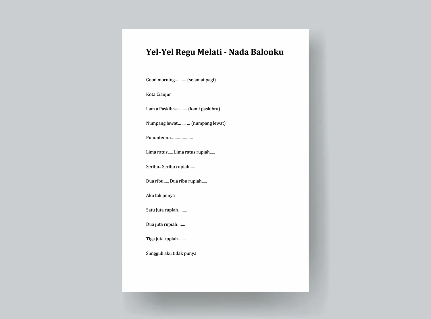 Kumpulan Yel-Yel Paskibraka Singkat