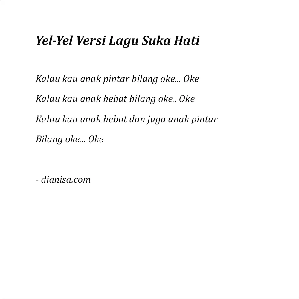 6. Yel - Yel Kelas Versi Lagu Suka Hati