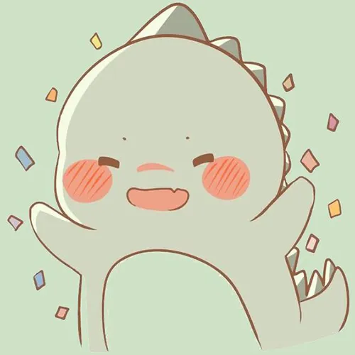 Gambar 01. PP (Foto Profil) Dino Aesthetic Happy confetti