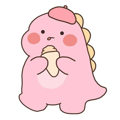 Gambar 01. PP (Foto Profil) Dino Lucu & Imut makan ice cream