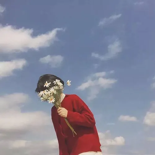 Gambar 03. PP WA Sendiri Aesthetic cewek wajah terhalang bunga