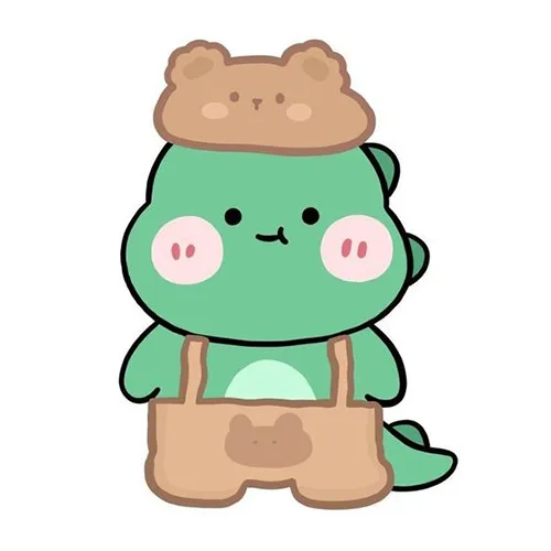 Gambar 06. PP (Foto Profil) Dino Lucu & Imut memakai kostum bear