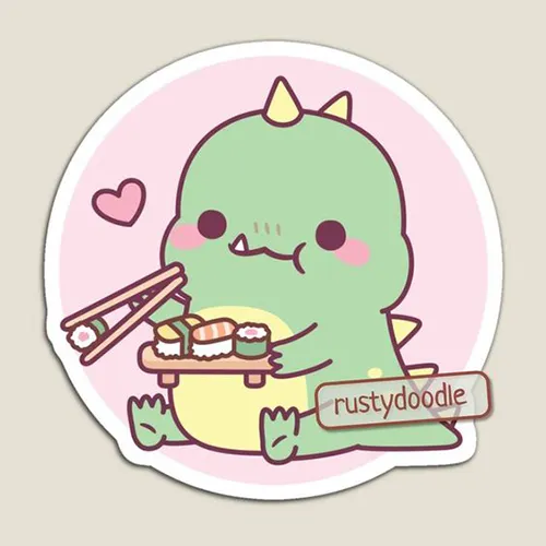 Gambar 07. PP (Foto Profil) Dino Aesthetic makan sushi