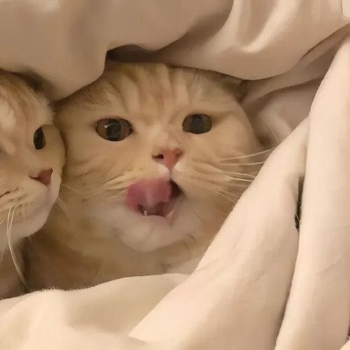 Gambar 07. PP Kucing Couple Terpisah Lucu dalam selimut (2)