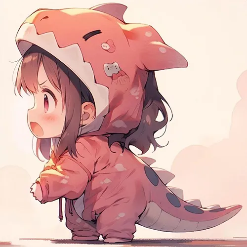 Gambar 08. PP (Foto Profil) Dino Couple anime chibi cute (2)