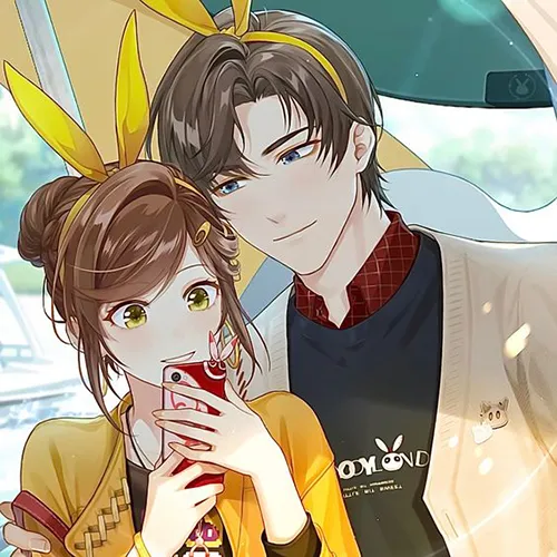 Gambar 09. PP Couple Anime Aesthetic nuansa kuning