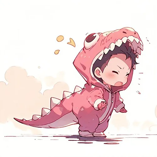 Gambar 12. PP (Foto Profil) Dino Couple anime menangis (1)